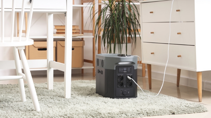 部屋に置かれたポータブル電源